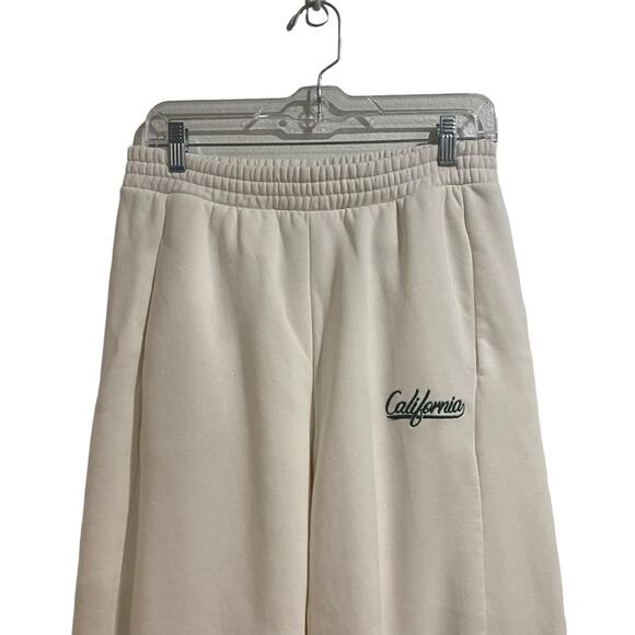 Zara White Straight Leg High Waist California Jogger Trousers Sz L NWOT - Picture 4 of 16